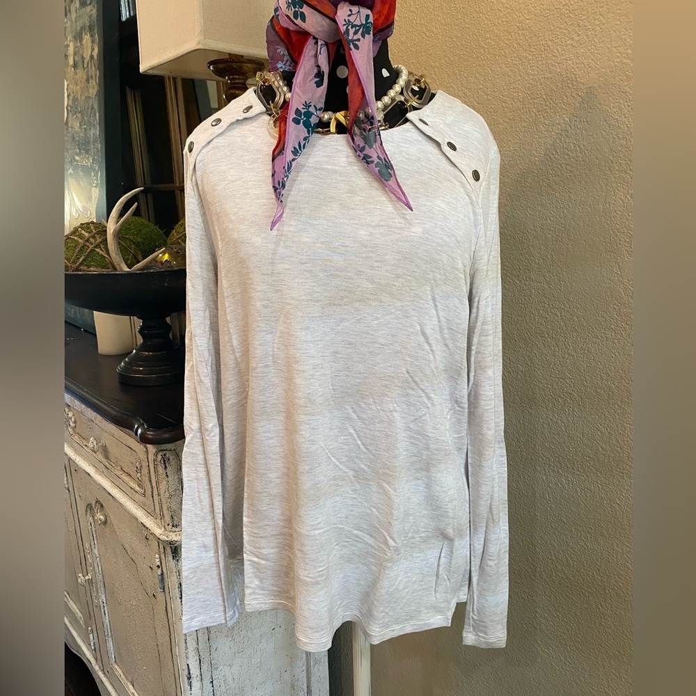 Cabi Snap Shoulder Tee, Size Small